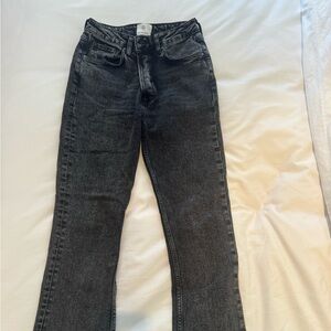 Anine Bing Acid Wash Black/Gray Jeans, High Wasited